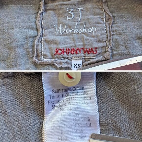 JOHNNY WAS 3J Workshop Prairie Rose Embroidered Button Down Bandit Blouse Sz XS - Picture 3 of 9
